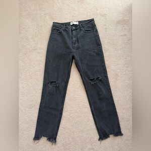 Abercrombie & Fitch Charcoal Distressed Skinny Jeans
